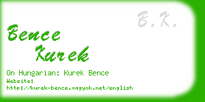 bence kurek business card